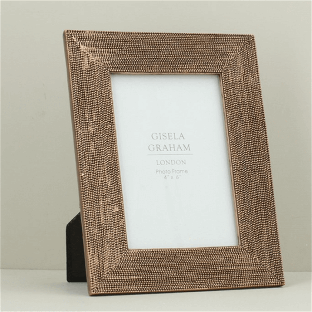 Gisela Graham Resin Photo Frame Bronze Beaded Effect